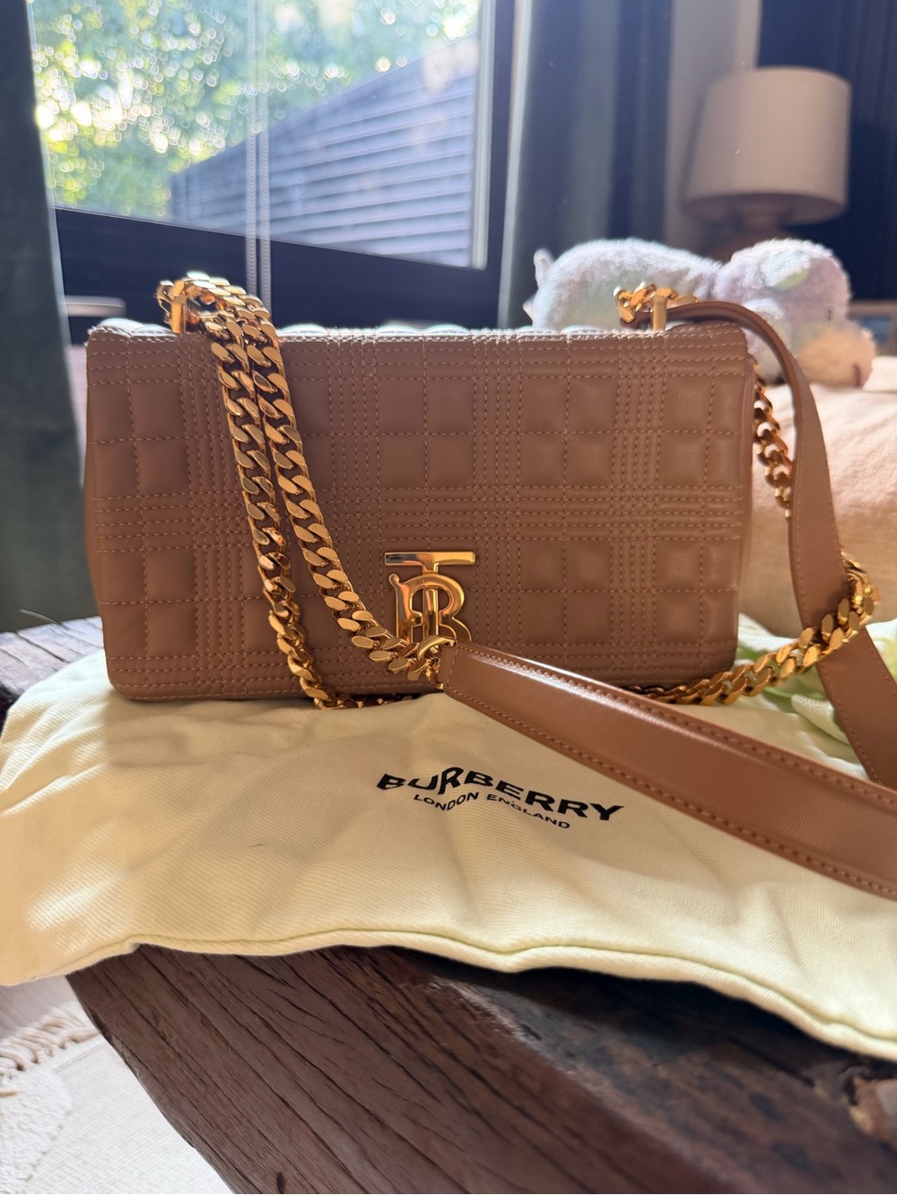 Burberry Lola Bag in Camel small